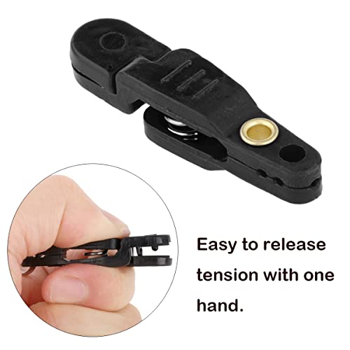 4Pcs Heavy Tension Snap Release Clips Lead Line Clip with Key Ring for Weight Planer Board Kites Downrigger Trolling Fishing - color: Black