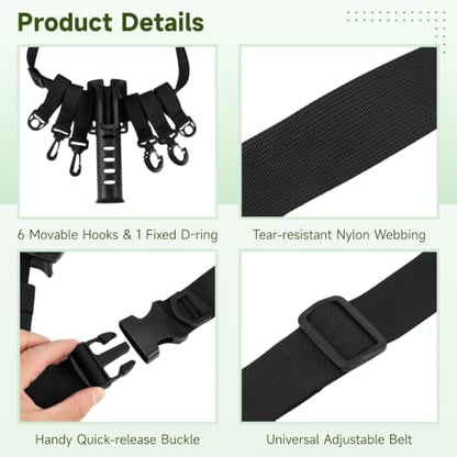Fishing Rod Holder Belt Set, 2026 New 360° Rotatable Lightweight Fly Fishing Rod Holder, for Spinner and Casting Rods Hands-Free Gear Carrier for Men Women - color: 1 Set