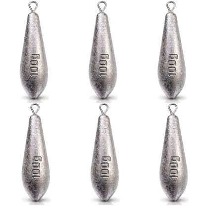 Teardrop Drop Shot Sinkers – Lead Fishing Weights & Sinkers for Bass, Catfish & Surf Fishing – Freshwater & Saltwater – 10 Sizes 1/2oz to 7oz, More Per Pack - style: 100g/3.5oz – 6pcs