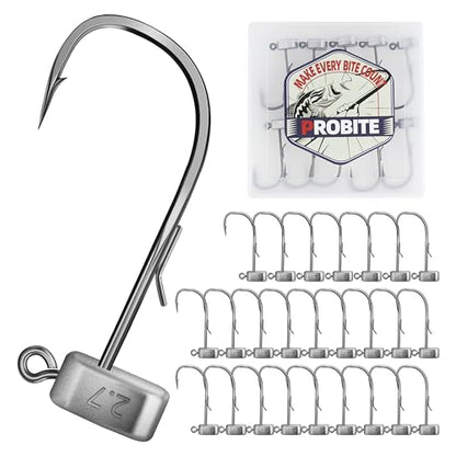 Ned Rig Jig Heads, Barbed Hooks with Secure Bait Keeper & Anti-Slip Design, High Carbon Steel Finesse Fishing Jig Hooks for Soft Baits, Freshwater Saltwater Bass Fishing Lures - color: 25PCS, size: 3/32oz