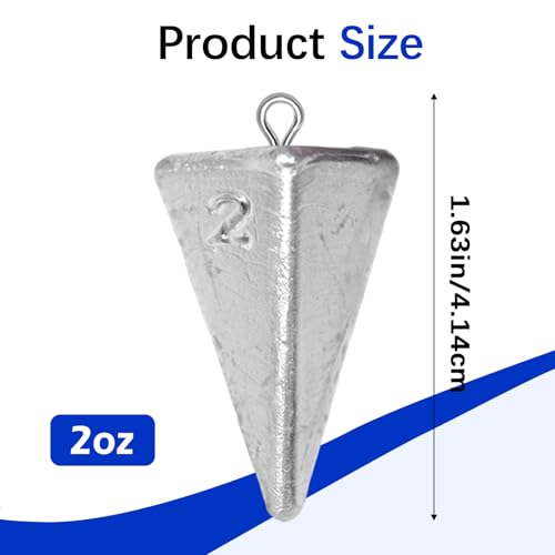 Pyramid Fishing Weights Sinkers Kits Triangle Ocean Saltwater Surf Fishing Gear Tackle Bullet Fishing Weights Sinker 2oz 3oz 4oz - color: 2oz-10pcs