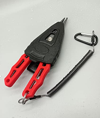 EDSTAR Fishing Pliers,Fish Lip Grippers with Missing Rope,Braid Scissors, Fishing Tools Set, Fishing Gifts for Men - color: 1# Red set