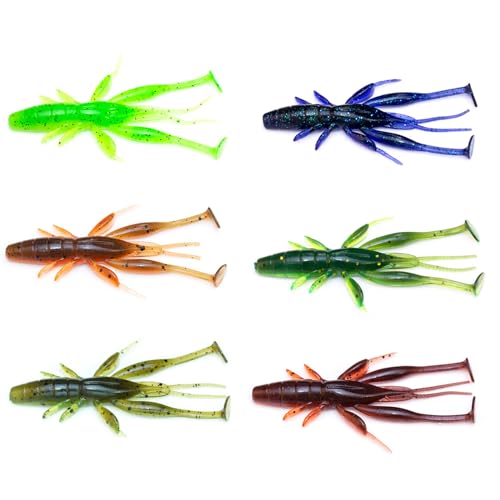 8 PCS Soft Crawfish Lures Fishing Craw Baits Artificial Lures Baits Swimbait for Carp Bass Crawfish Lure Artificial Swimbait Outdoor - color: dark brown 5
