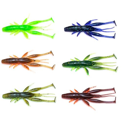 8pcs Soft Crawfish Baits Artificial Baits Floating Shrimp Lobster Baits Crayfishs Lure Swimbait Elastic Simulation Baits - color: A