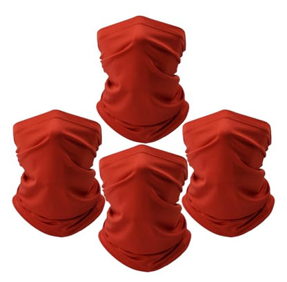 Fishing Neck Gaiter, Sun Protection Face Mask, Cooling Neck Shield Scarf Cycling Balaclava Bandana for Men and Women - color: Red Pack