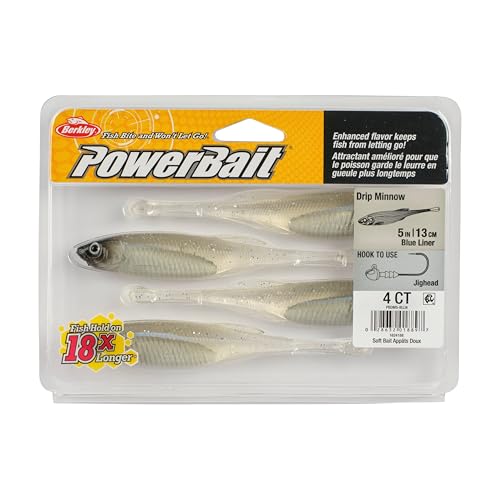 Berkley PowerBait Drip Minnow Fishing Soft Bait - color: Blue Liner, size: 5"