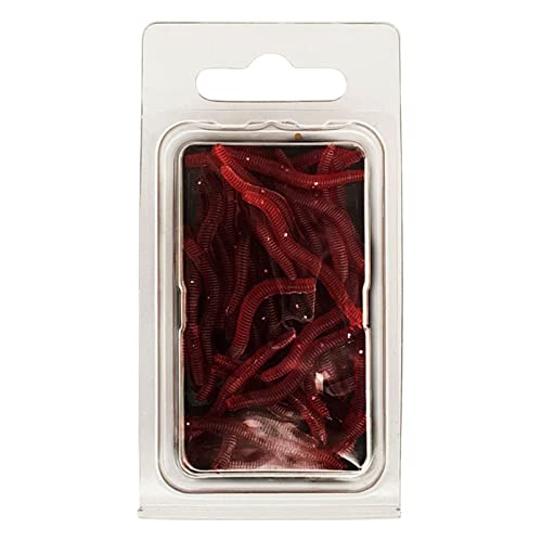 Lures Baits Soft Artificial Earthworm Freshwater Saltwater Bass Soft Lures Fishing Accessories Lifelike-Fake Bloodworm-grub - color: 3.5cm50 pack wine re
