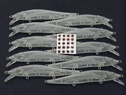 Blank Unpainted Minnow Crankbait Topwater Lipless Jerkbait Fishing Lures - color: UPM680P10