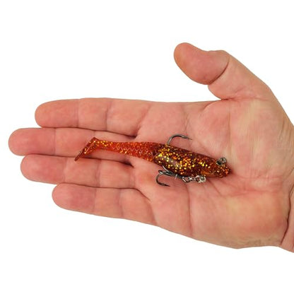 Berkley PowerBait Saltwater Pre-Rigged Cullshad Fishing Soft Bait - color: Root Beer Gold, size: 4 in (0.5 oz)