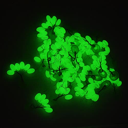 Super Big Fishing Stops Soft Silicone Luminous Glow Fishing Bobber Stopper,6 in 1 Beads Float Sinker Stops - color: Luminous Green, size: M-300PCS