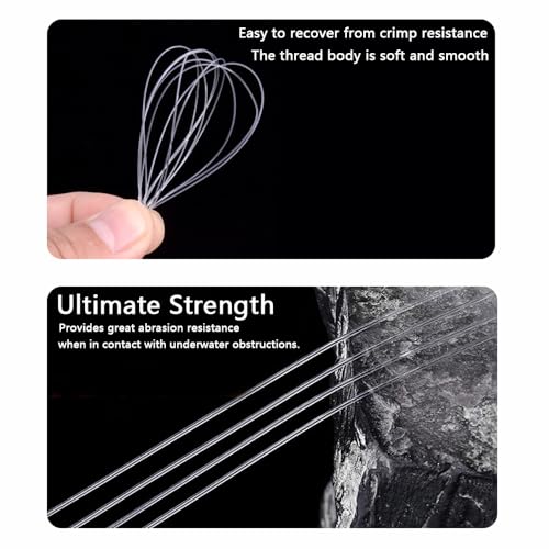 Clear Fishing Line, 656ft Nylon Fishing Wire String, Clear Beading String Cord for Hanging Decorations, Beading and Crafts
