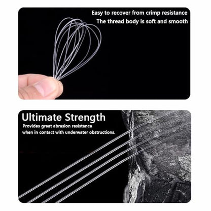 Clear Fishing Line, 656ft Nylon Fishing Wire String, Clear Beading String Cord for Hanging Decorations, Beading and Crafts