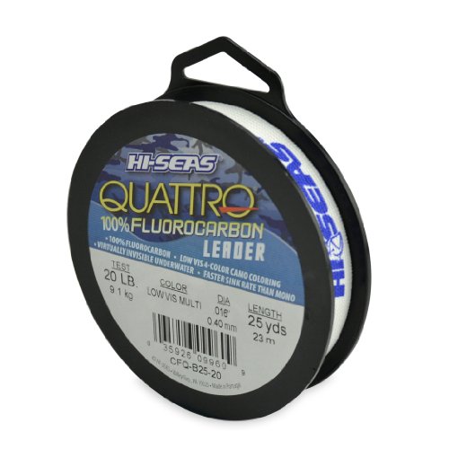 Hi-Seas Quattro 100% Fluorocarbon Leader - size: 25 Yard, 20 Pound Test