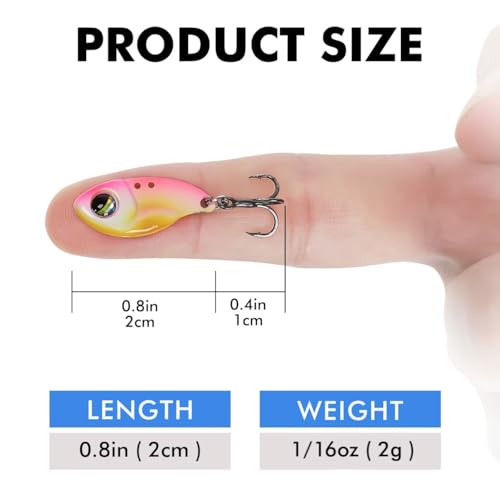 TRUSCEND Vibespinner Easy Catch Fishing Lures with BKK Hooks, Tail Spinner Baits with 4 Actions, Vibrating Swimming Flashing & Jigging for More Bites, Spoon Lures for Bass Trout Crappie Walleye Pike - color: C1-0.07oz-0.8"
