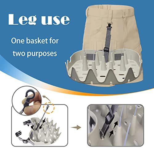 EUPHENG Shark Teeth Design Fly Fishing Stripping Basket, Faster Draining Safely See Through, Super Light Smooth Curved Tangle-Proof Stripping Line Basket with Silicone Spike
