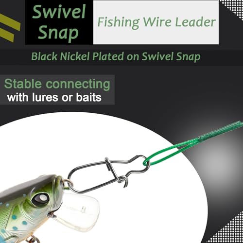 AMYSPORTS Wire Stainless Fishing Leader Steel High Strength Fishing Leaders Freshwater Lures Saltwater Fishing Leader Wire Black Nickel - size: #1 (9.8in-50lb) 20pcs