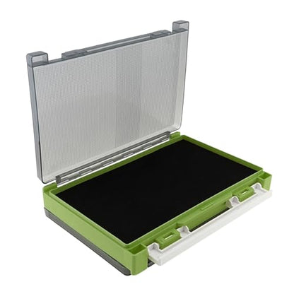 Double Sided Fishing Lure Box Organizer, Fishing Tackle Box Storage Hard Plastic Container Case for Lure Bait Hooks Beads (Green, 7.8 * 5.8 * 1.6 inch) - color: Green