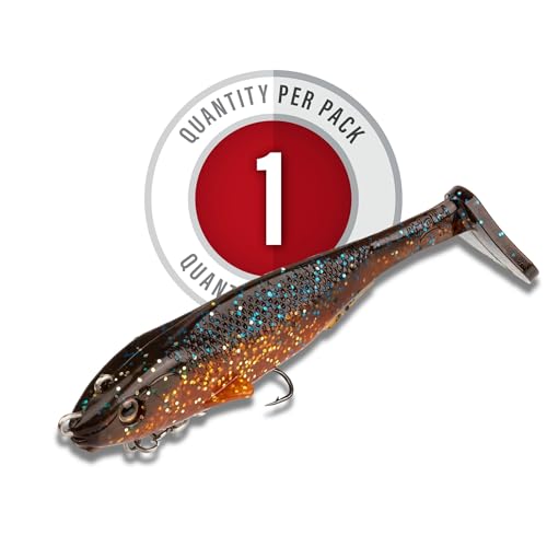 Strike King Final Copy Fishing Lure, Pre-Rigged Soft Plastic Swimbait, Free-Swinging Size 4 Treble Hook, Belly Magnetic Hook Keeper, 7/8-Ounce - color: Orange Bream