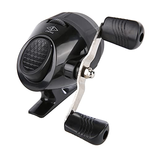 High Strength Spincast Fishing Reel,Easy to Use Push Button Casting Design,Instant Anti Reverse Clutch,Slingshot Outdoor Shooting Harpoon Dart Reel for Fishing Lovers,Beginners - color: Black