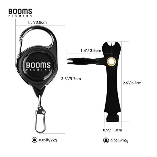 Booms Fishing FC2 Fishing Knot Tying Tool, Fly Fishing Line Cutter, Fishing Clippers with Retractor - color: Black