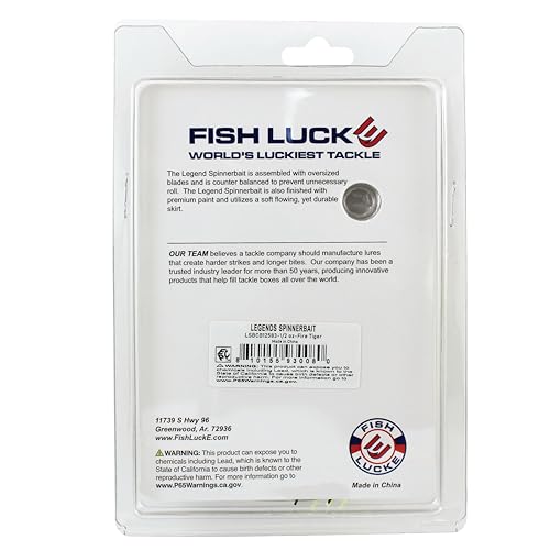 Jimmy Houston Legends Spinner Bait with Colorado Blades (1/2 Ounce Spinnerbait) 5/0 Hook - color: Fire Tiger