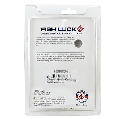Jimmy Houston Legends Spinner Bait with Colorado Blades (1/2 Ounce Spinnerbait) 5/0 Hook - color: Fire Tiger