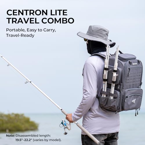 KastKing Centron Lite Travel Fishing Rod and Reel Combo, Packable Twin-Tips Spinning & Baitcaster Combos, Lightweight IM6 Graphite, Portable Multi-Piece Kit for Bass Trout, Freshwater Travel - style: Spin-7'6'' Mh-4000 Reel (5pcs+ Extra Tip)