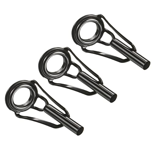 PATIKIL Tube Dia Fishing Rod Tips Repair Kit, Stainless Steel Black Guide Ring for Fishing - size: 3.2mm