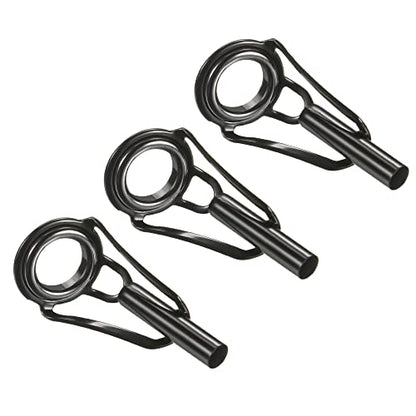 PATIKIL Tube Dia Fishing Rod Tips Repair Kit, Stainless Steel Black Guide Ring for Fishing - size: 3.2mm