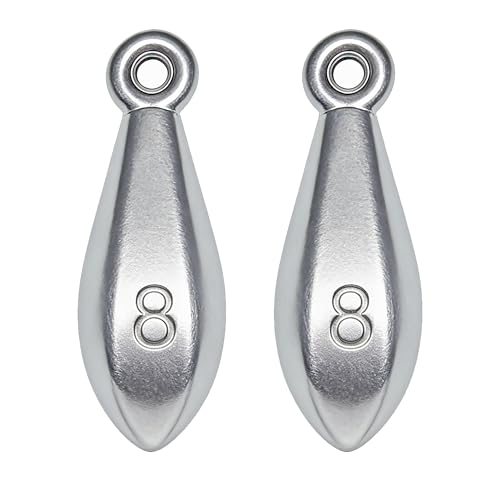 Fishing Weights Sinkers Bank Sinkers Bullet Weights for Surf Fishing Pier Bank Fishing Saltwater Fishing Gear 1oz to 8oz - size: 8 Ounce-2pcs