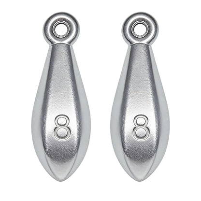 Fishing Weights Sinkers Bank Sinkers Bullet Weights for Surf Fishing Pier Bank Fishing Saltwater Fishing Gear 1oz to 8oz - size: 8 Ounce-2pcs
