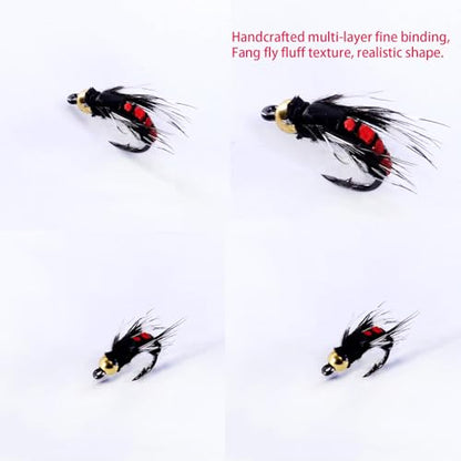 Fly Fishing Lures Kit Fishing Fly,Fly Fishing Kit Fly Fishing Lures,Handmade Lures Assortment Kit Artificial Bait Hooks for Bass Trout Salmon Fishing,Suitable for Freshwater and Saltwater - size: Bionic venomous fly