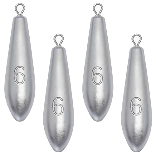 Drop Shot Fishing Weights Sinkers for Saltwater Freshwater Fishing - style: 6 Ounce-4pcs