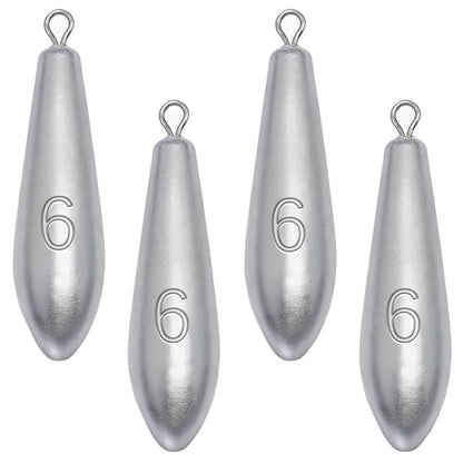 Drop Shot Fishing Weights Sinkers for Saltwater Freshwater Fishing - style: 6 Ounce-4pcs