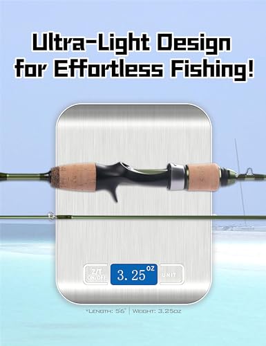 LITTMA Wild Streams Ultralight Spinning&Casting Trout Rod, 2-Piece Fishing Rod for Crappie, Panfish & Micro Fishing, Green Carbon Fiber Blank with Cork Handle, 5’6”/6’/6’6”/7’ - size: 6'0"-Cast-Ultralight (2pcs)