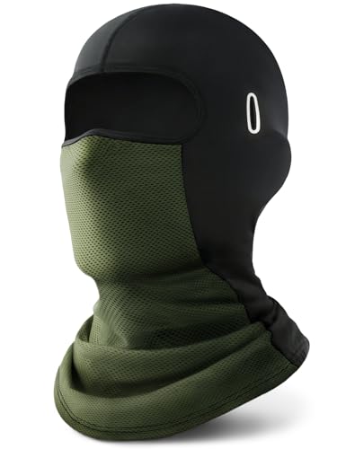 ROXUN Balaclava Moto Face Mask, Summer Cooling Ice Silk Mesh Sun Protection | Ice Silk Cooling, Breathable Mesh, UPF 50+, Helmet Friendly, Glasses Compatible, Versatile Use for Cycling Ski - color: Army Green