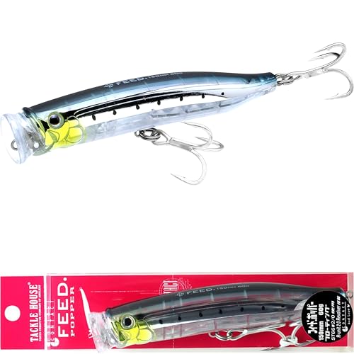 TACKLE HOUSE Feed Popper 150, Saltwater Tuna Fishing Lures, Topwater, GT, Bonito, Yellowtail, Yellowfin, Bluefin Tuna, Floating, Fishing Gear, Fishing Accessories, Fishing Tackle - color: NR IWASHI