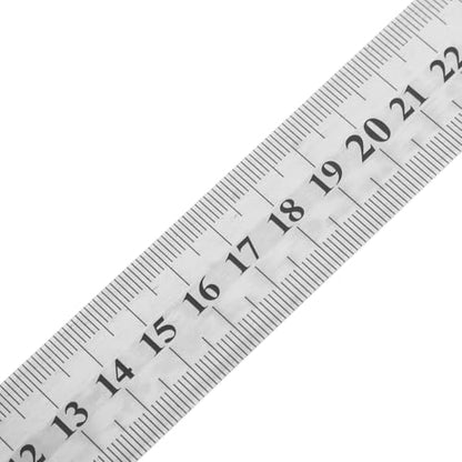 Lurrose 5pcs Double-Sided Stainless Steel Rulers with Metric and Imperial Scales, Metal Measuring Yardsticks Set for School, Office, and Construction Use, Straight Ruler Kit
