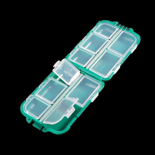 Lattice Fishing Tackle Storage Box Plastic Fishing Lure Case 10 x 6.6 x 2.5 cm Green Portable Tool Box