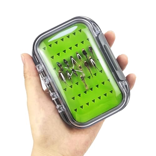 Aventik Silicone Fly Fishing Box Jig Box Waterproof Streamer flies Case Double Sided Clear Lid Storage Lure Case Saltwater Freshwater (XSB:4.24x3.04x1.36inch) - style: XSB:4.24x3.04x1.36inch