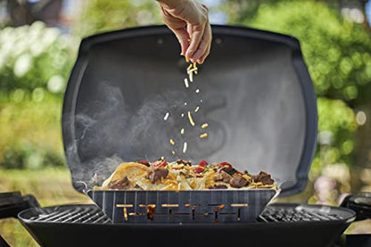 Weber Deluxe Grilling Basket – Stainless Steel Grill Basket for Vegetables,Seafood & Small Foods,Durable BBQ Cooking Accessory for Charcoal and Gas Grills,(Pack of 4) - size: Large (Pack of 4)
