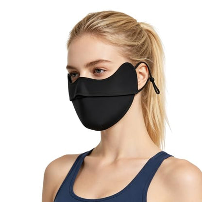 UV Face Mask,Cooling face mask,Sun Protection Mask UV Sun Protection Face Cover For Outdoor Activities,UPF 50+ - color: Black