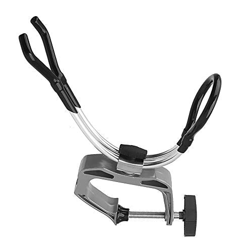 HiUmi Heavy Duty Boat Marine Aluminium Alloy Fishing Rod Pole Stand Bracket Support Holder Adjustable Clamp Fishing Tackle Tool (Aluminum, 2Pack)