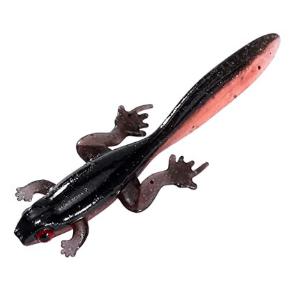 Dr.Fish 6 Pack Soft Plastic Frog Baits, 3.2 Inches Tadpole Swimbaits Frog Lures Bass Crappie Lures Creature Lizard Bait Shad Drop Shot Panfish Bluegill - color: Red Shad
