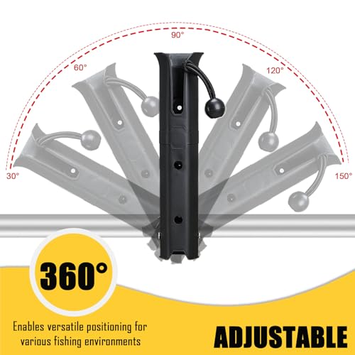 VEXPLO Bike Fishing Rod Holder for Bike Rack with Pole Mount Clamp | Adjustable Fishing Pole Holder for Bike, Compatible with Ebike Golf Cart Scooter Motorcycle etc to the Fishing Spots - style: 2 Carbon Black