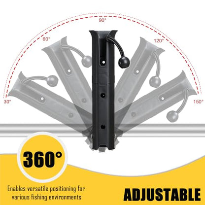 VEXPLO Bike Fishing Rod Holder for Bike Rack with Pole Mount Clamp | Adjustable Fishing Pole Holder for Bike, Compatible with Ebike Golf Cart Scooter Motorcycle etc to the Fishing Spots - style: 2 Carbon Black