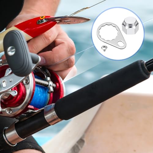 Fishing Reel Screw Nut Caps, Right Handle Knob Locking Plate Nut Replacement Parts - color: Silver, size: M8