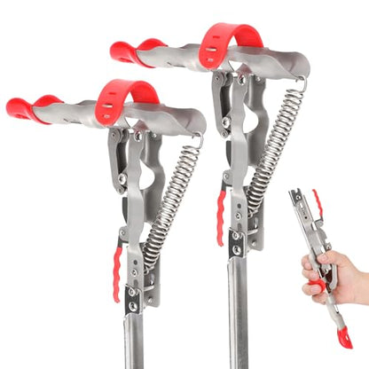 Automatic Spring Fishing Rod Holde, Stainless Steel Folding Rod Stand Ground Support Brackets Have Two Springs, Sensitivity is Adjustable and Works on Bull Sized Bluegill and UP