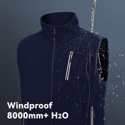 Men's Lightweight Vest Golf Soft Shell Vests Travel Casual Sleeveless Jacket Windbreaker Hiking Outerwear - color: Deep Blue, size: Small