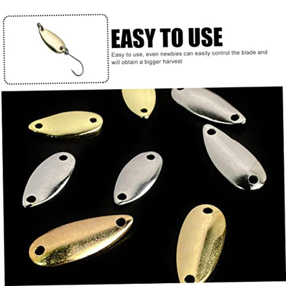 LIOOBO 20pcs Metal Fishing Bait Blades Durable Lure Making Kit for Small Fish Gold Great Fishing Supplies for Enthusiasts